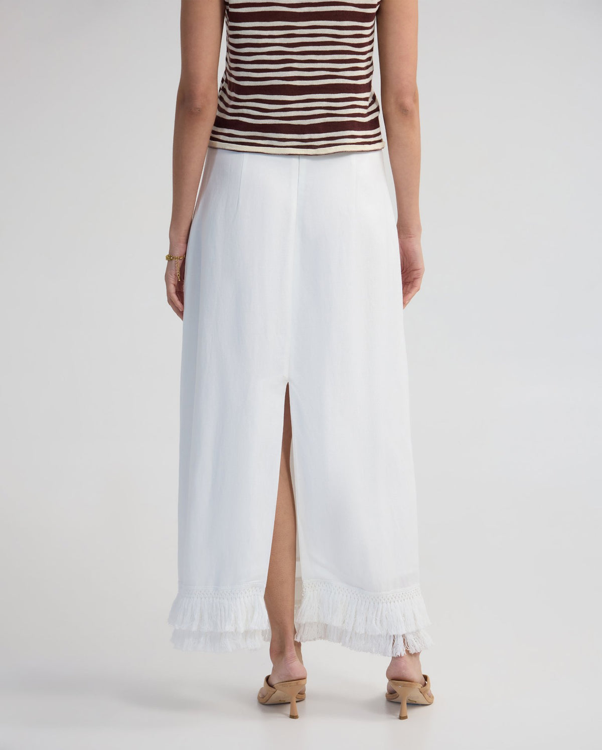 Gabrielle Linen Blend Fringed Skirt WOMENS SKIRTS