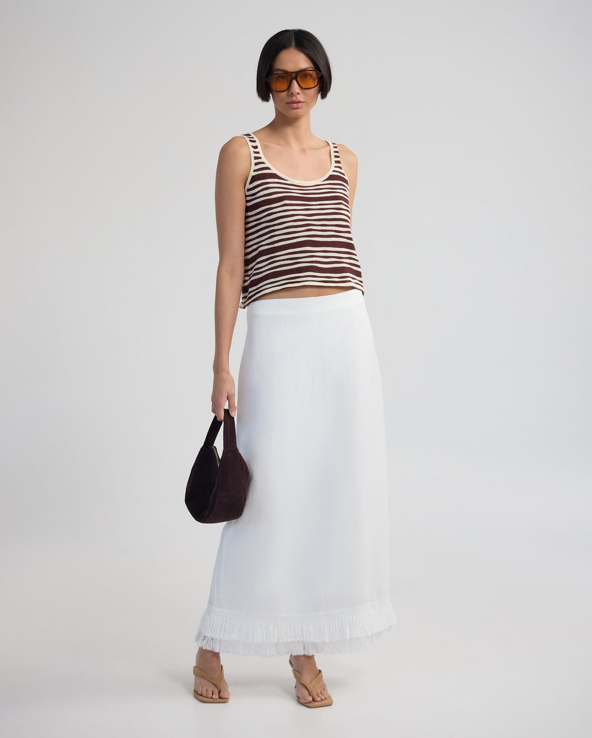 Gabrielle Linen Blend Fringed Skirt WOMENS SKIRTS