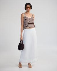 Gabrielle Linen Blend Fringed Skirt WOMENS SKIRTS