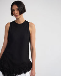 Eloise Fringe Trim Linen Blend Top WOMENS TOPS