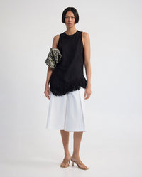 Eloise Fringe Trim Linen Blend Top WOMENS TOPS