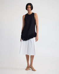 Eloise Fringe Trim Linen Blend Top WOMENS TOPS