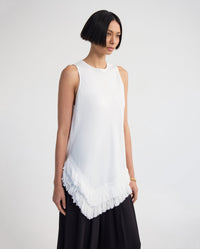 Eloise Fringe Trim Linen Blend Top WOMENS TOPS