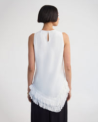 Eloise Fringe Trim Linen Blend Top WOMENS TOPS