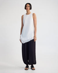 Eloise Fringe Trim Linen Blend Top WOMENS TOPS