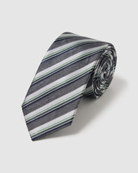 Evan Stripe Silk/Linen 7Cm Tie MENS ACCESSORIES
