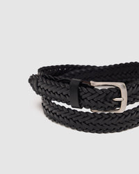 Lewis Mens Leather Plaited Belt MENS ACCESSORIES