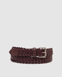 Brixton Mens Leather Plaited Belt MENS ACCESSORIES