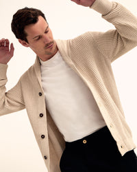 JED RIBBED CARDIGAN MENS KNITWEAR