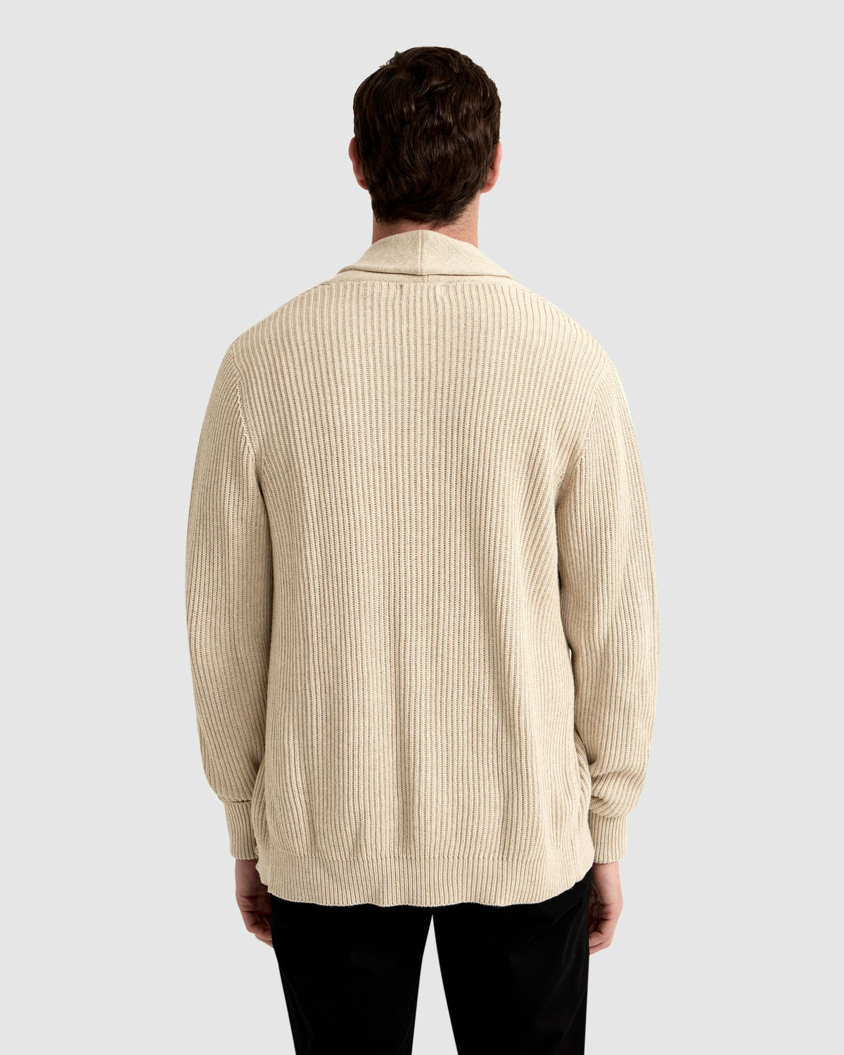 JED RIBBED CARDIGAN MENS KNITWEAR