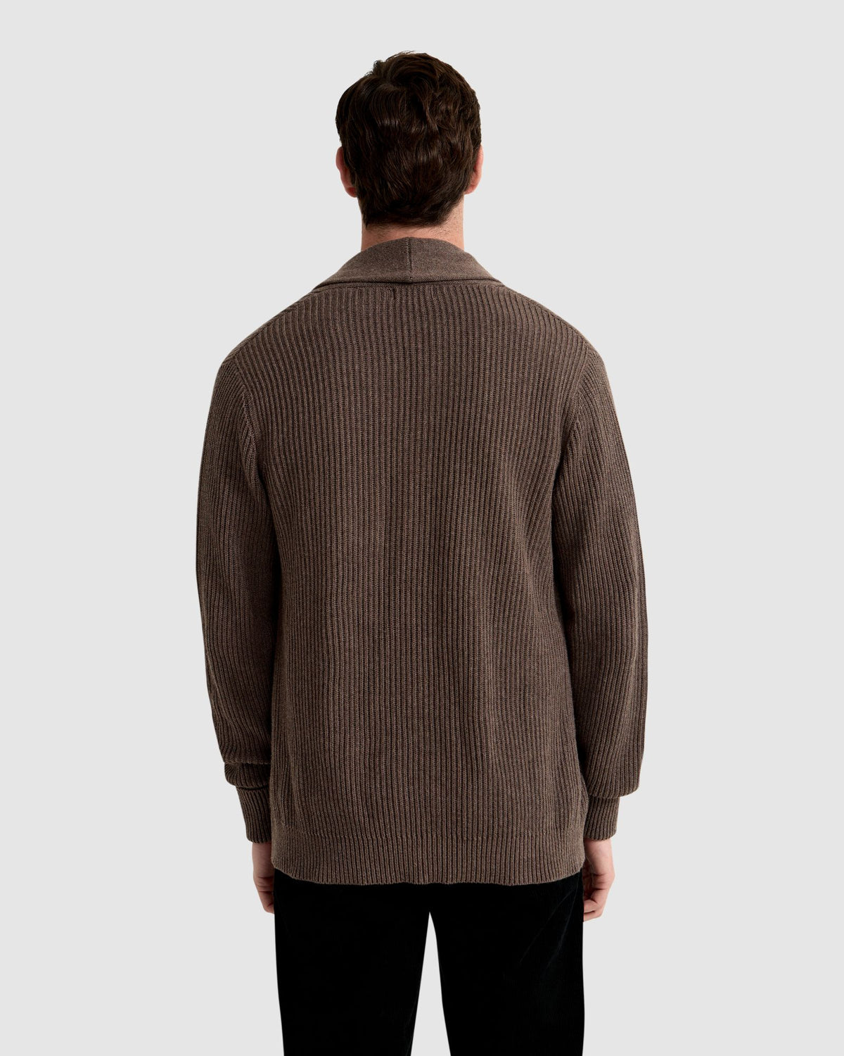 JED RIBBED CARDIGAN MENS KNITWEAR