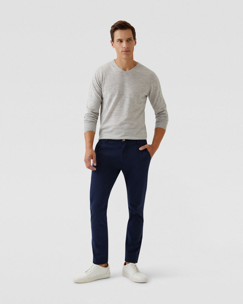 V-NECK PURE MERINO WOOL KNIT MENS KNITWEAR