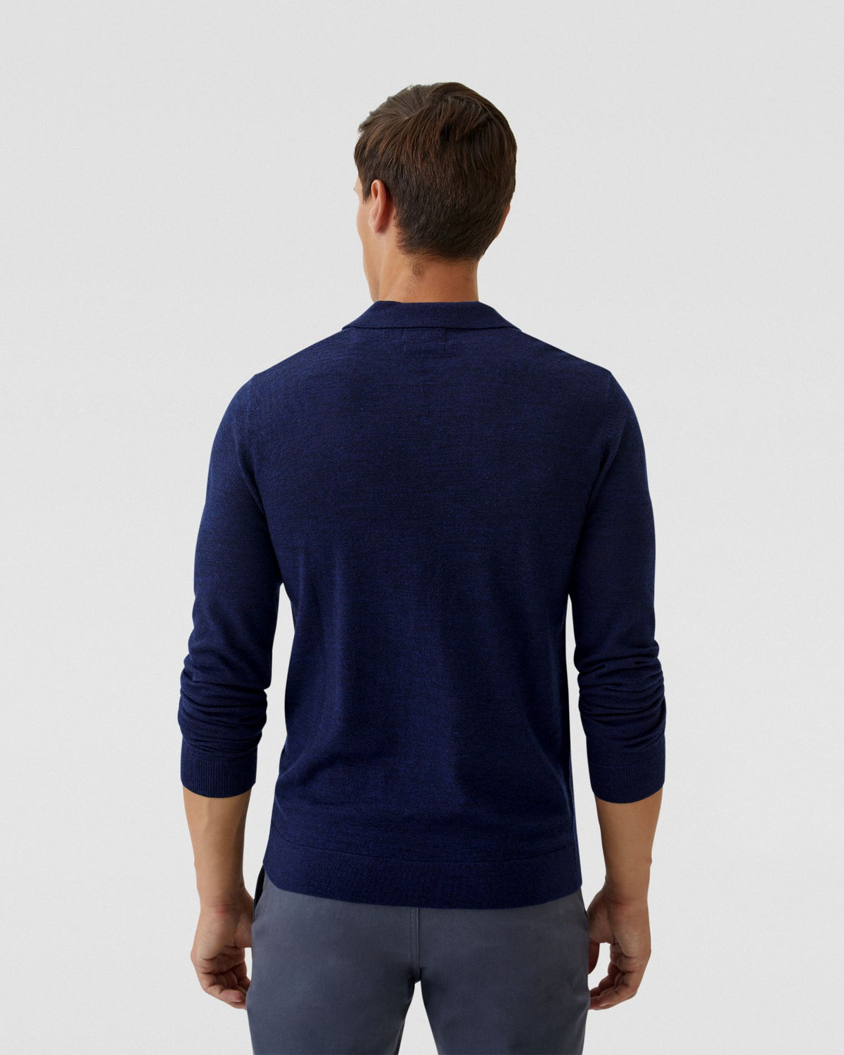 BLAIR V-NECK MERINO WOOL POLO MENS KNITWEAR