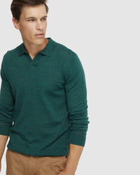 BLAIR V-NECK MERINO WOOL POLO MENS KNITWEAR