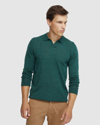 BLAIR V-NECK MERINO WOOL POLO MENS KNITWEAR