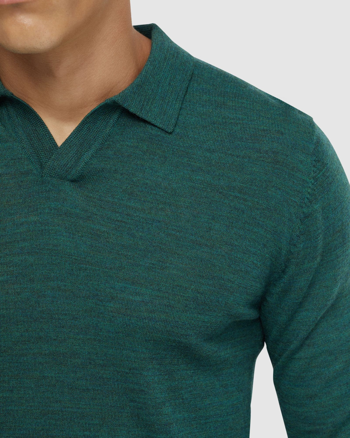 BLAIR V-NECK MERINO WOOL POLO MENS KNITWEAR