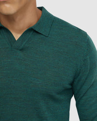 BLAIR V-NECK MERINO WOOL POLO MENS KNITWEAR