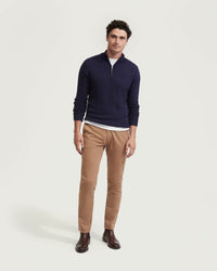 ROBERT ZIP NECK COTTON KNIT MENS KNITWEAR