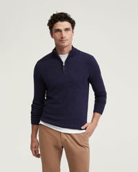 ROBERT ZIP NECK COTTON KNIT MENS KNITWEAR