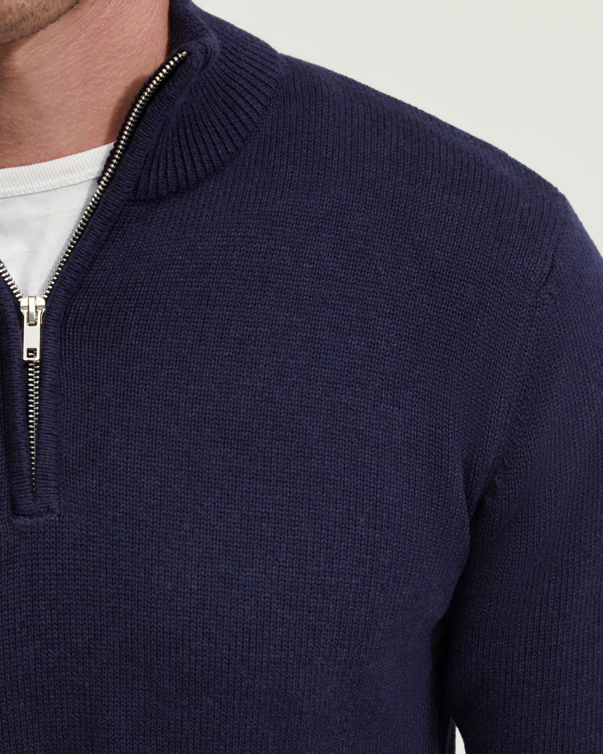 ROBERT ZIP NECK COTTON KNIT MENS KNITWEAR