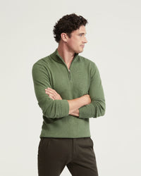 ROBERT ZIP NECK COTTON KNIT MENS KNITWEAR