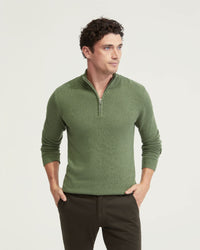 ROBERT ZIP NECK COTTON KNIT MENS KNITWEAR