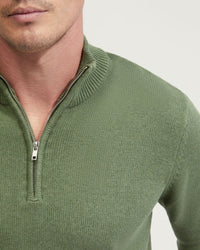 ROBERT ZIP NECK COTTON KNIT MENS KNITWEAR