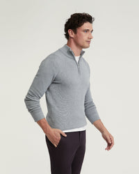 ROBERT ZIP NECK COTTON KNIT MENS KNITWEAR