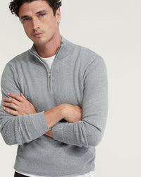 ROBERT ZIP NECK COTTON KNIT MENS KNITWEAR