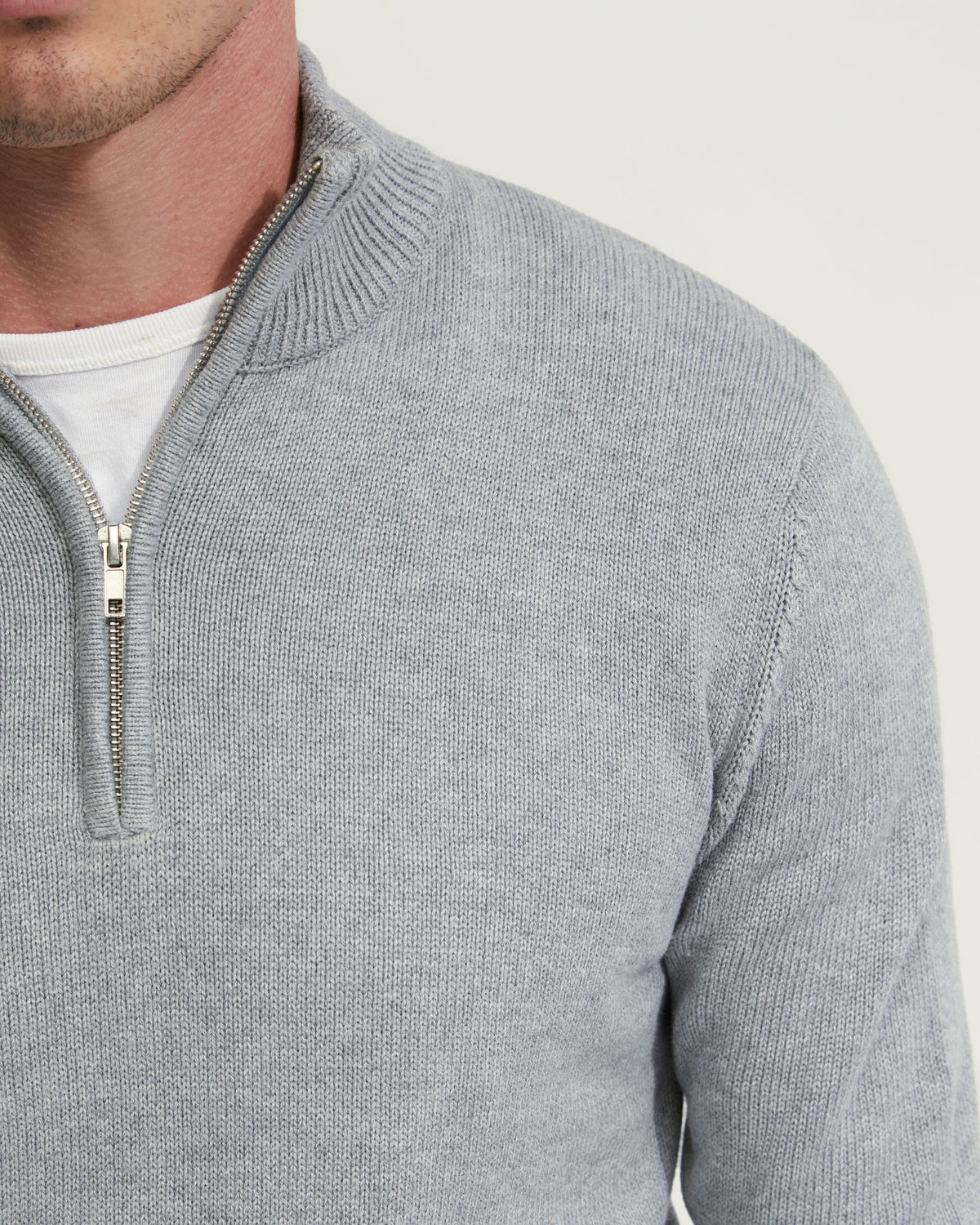 ROBERT ZIP NECK COTTON KNIT MENS KNITWEAR