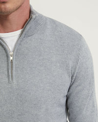 ROBERT ZIP NECK COTTON KNIT MENS KNITWEAR