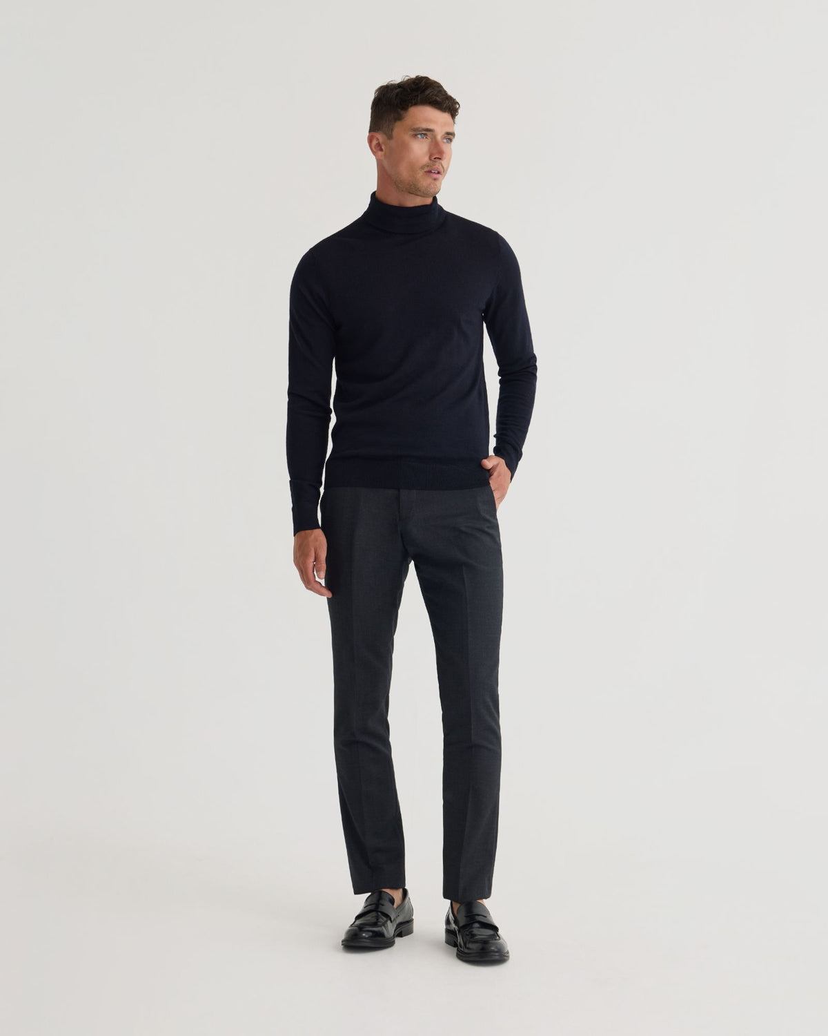 Turtle Neck Merino Wool Pullover MENS KNITWEAR
