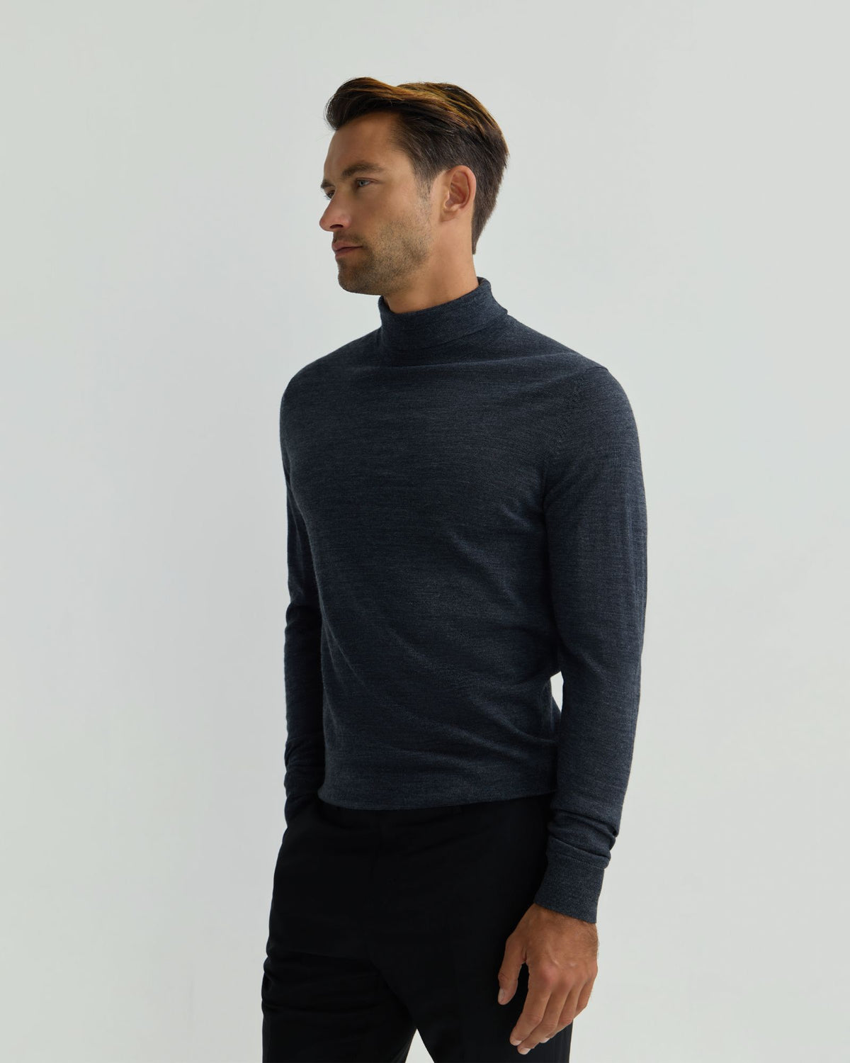 Turtle Neck Pure Meino Wool Pullove MENS KNITWEAR