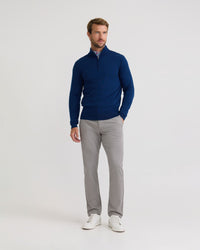 Merino Zip Neck Pure Wool Pullover - Available ~ 1-2 weeks MENS KNITWEAR