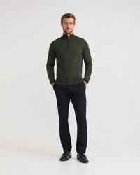 Merino Zip Neck Pure Wool Pullover - Available ~ 1-2 weeks MENS KNITWEAR