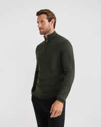 Merino Zip Neck Pure Wool Pullover - Available ~ 1-2 weeks MENS KNITWEAR