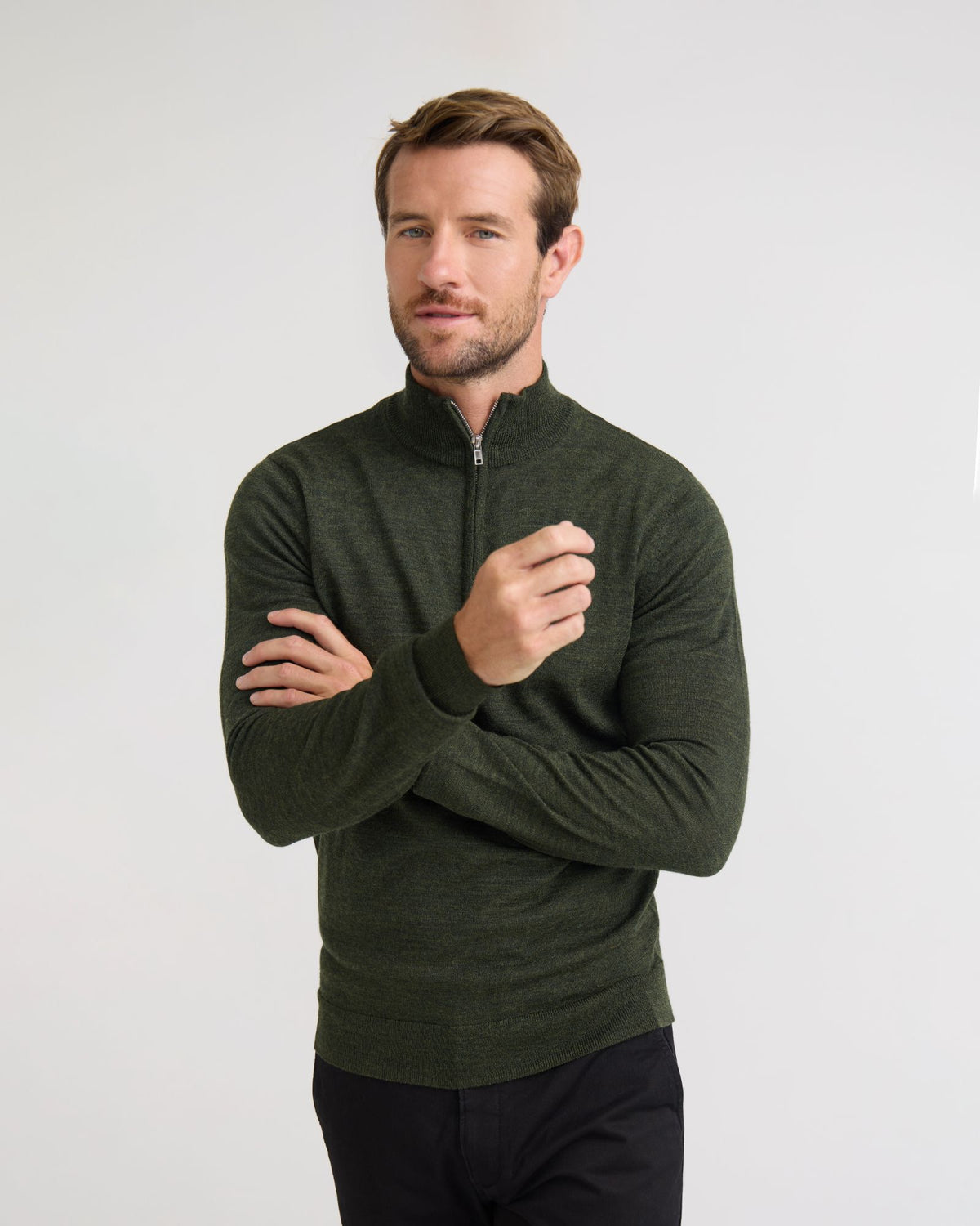 Merino Zip Neck Pure Wool Pullover - Available ~ 1-2 weeks MENS KNITWEAR