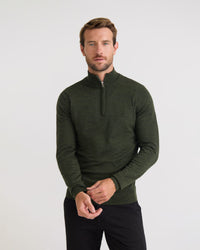 Merino Zip Neck Pure Wool Pullover - Available ~ 1-2 weeks MENS KNITWEAR