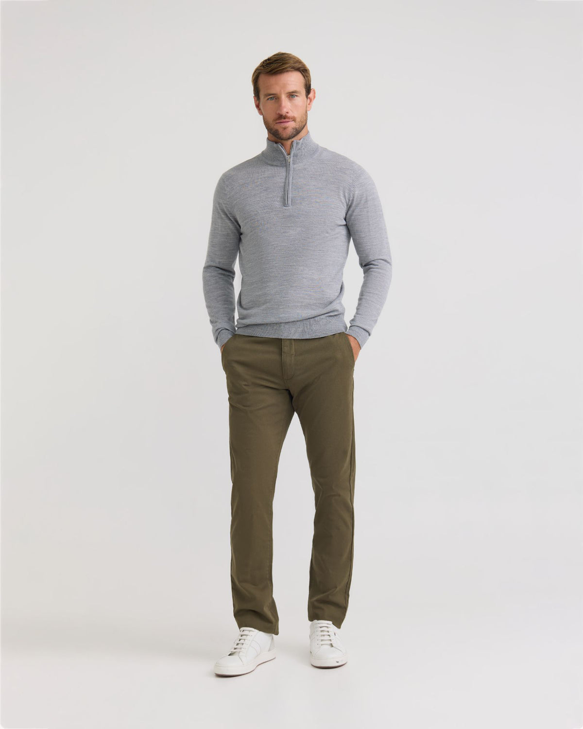 Merino Zip Neck Pure Wool Pullover - Available ~ 1-2 weeks MENS KNITWEAR