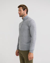 Merino Zip Neck Pure Wool Pullover - Available ~ 1-2 weeks MENS KNITWEAR