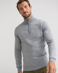 Merino Zip Neck Pure Wool Pullover - Available ~ 1-2 weeks MENS KNITWEAR