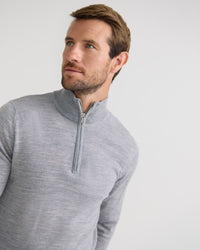 Merino Zip Neck Pure Wool Pullover - Available ~ 1-2 weeks MENS KNITWEAR