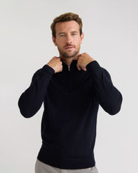 Merino Zip Neck Pure Wool Pullover - Available ~ 1-2 weeks MENS KNITWEAR