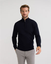 Merino Zip Neck Pure Wool Pullover - Available ~ 1-2 weeks MENS KNITWEAR