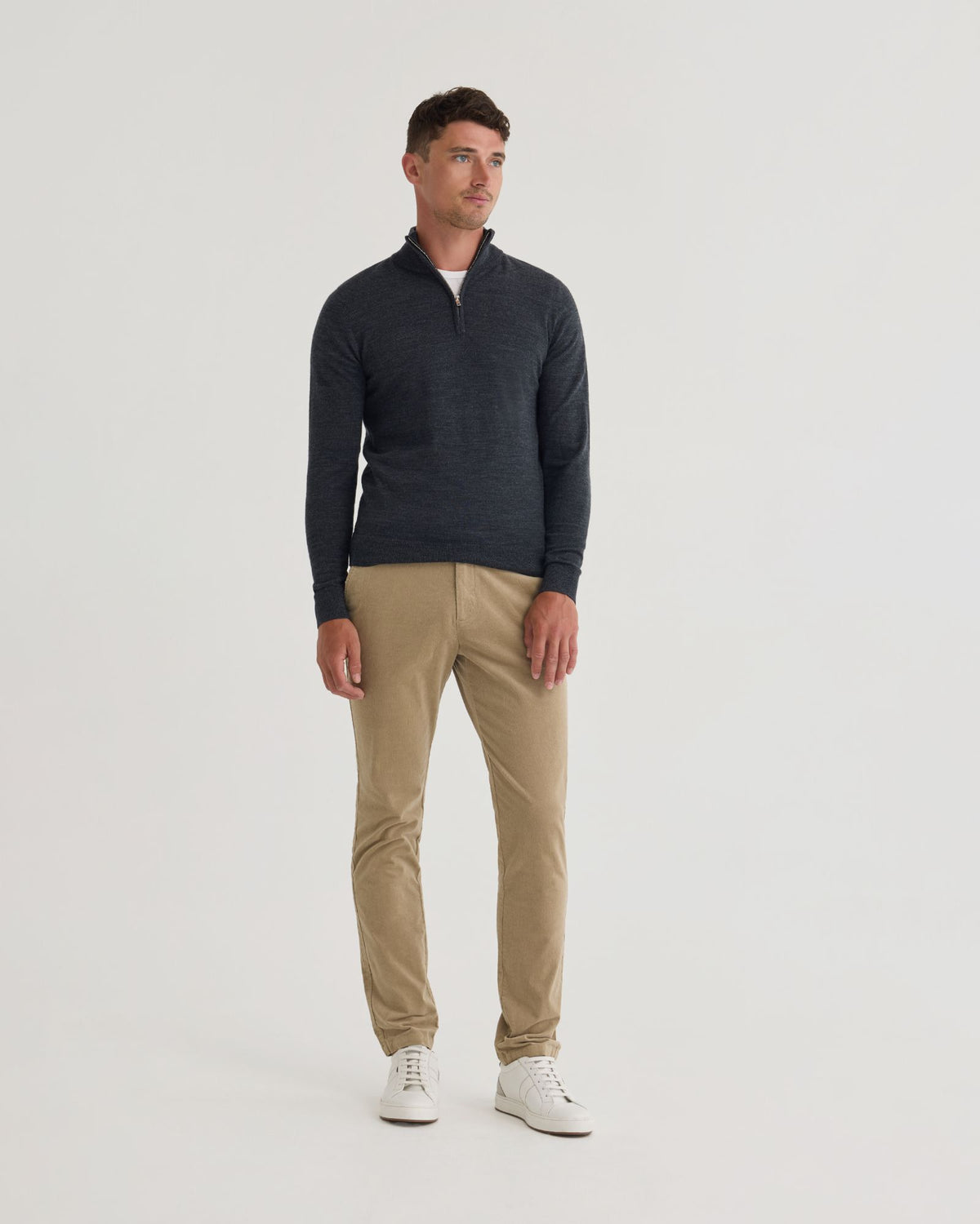Merino Zip Neck Pure Wool Pullover - Available ~ 1-2 weeks MENS KNITWEAR