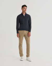 Merino Zip Neck Pure Wool Pullover - Available ~ 1-2 weeks MENS KNITWEAR