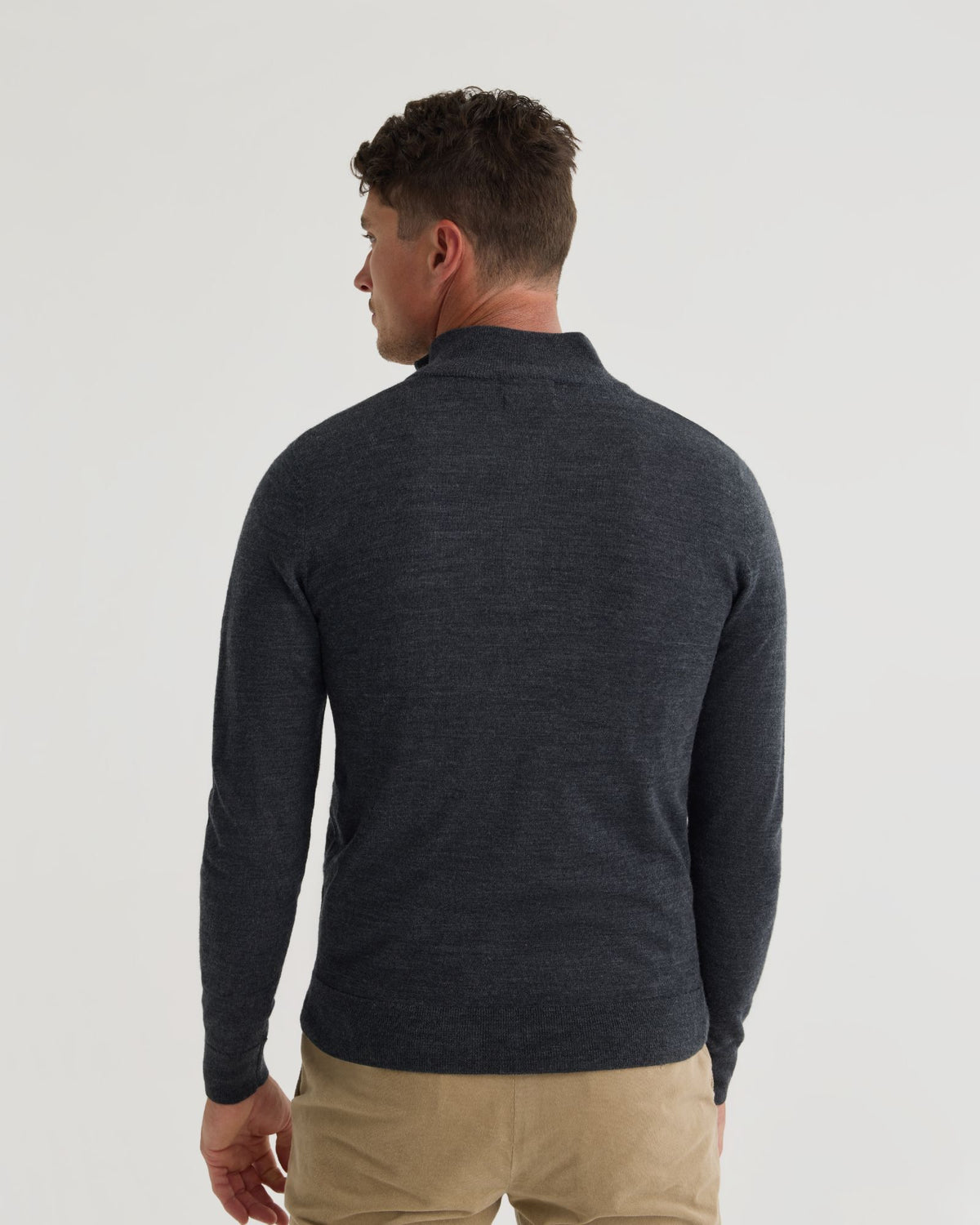 Merino Zip Neck Pure Wool Pullover - Available ~ 1-2 weeks MENS KNITWEAR