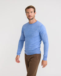 Crew Neck Pure Wool Pullover MENS KNITWEAR
