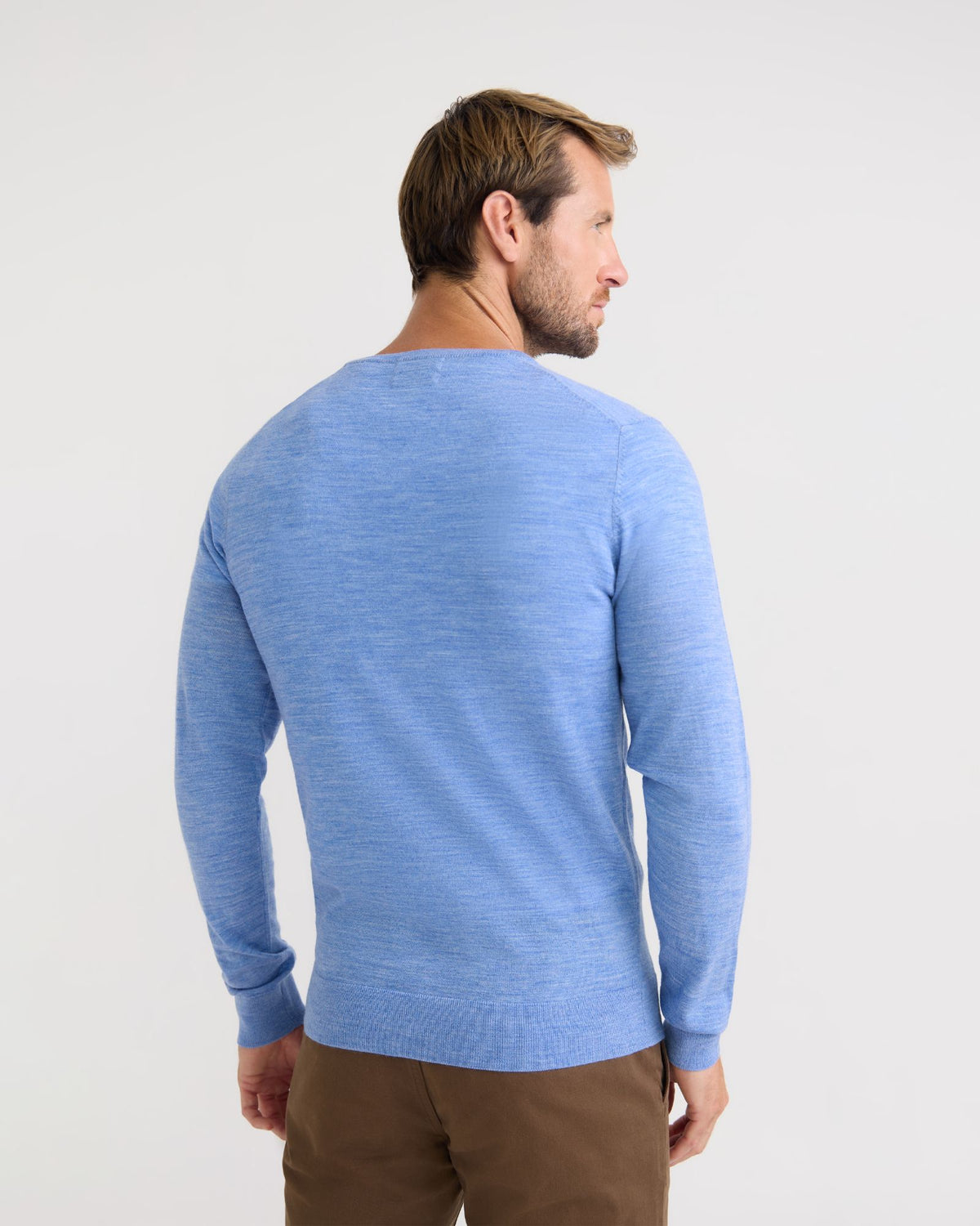 Crew Neck Pure Wool Pullover MENS KNITWEAR
