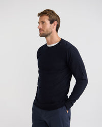 Crew Neck Pure Wool Pullover MENS KNITWEAR